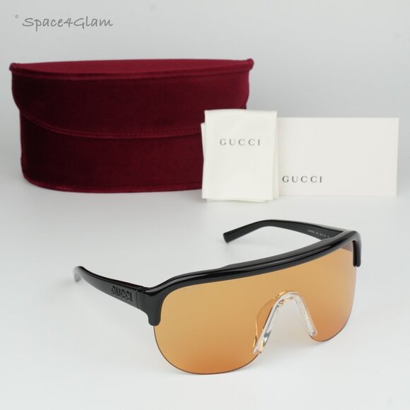 BRAND NEW Gucci GG1645S 005 Black Orange Unisex Mask Sunglasses GG 1645S - Picture 14 of 14